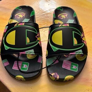 Champion Ipo Catch Print Shoes Youth Slides